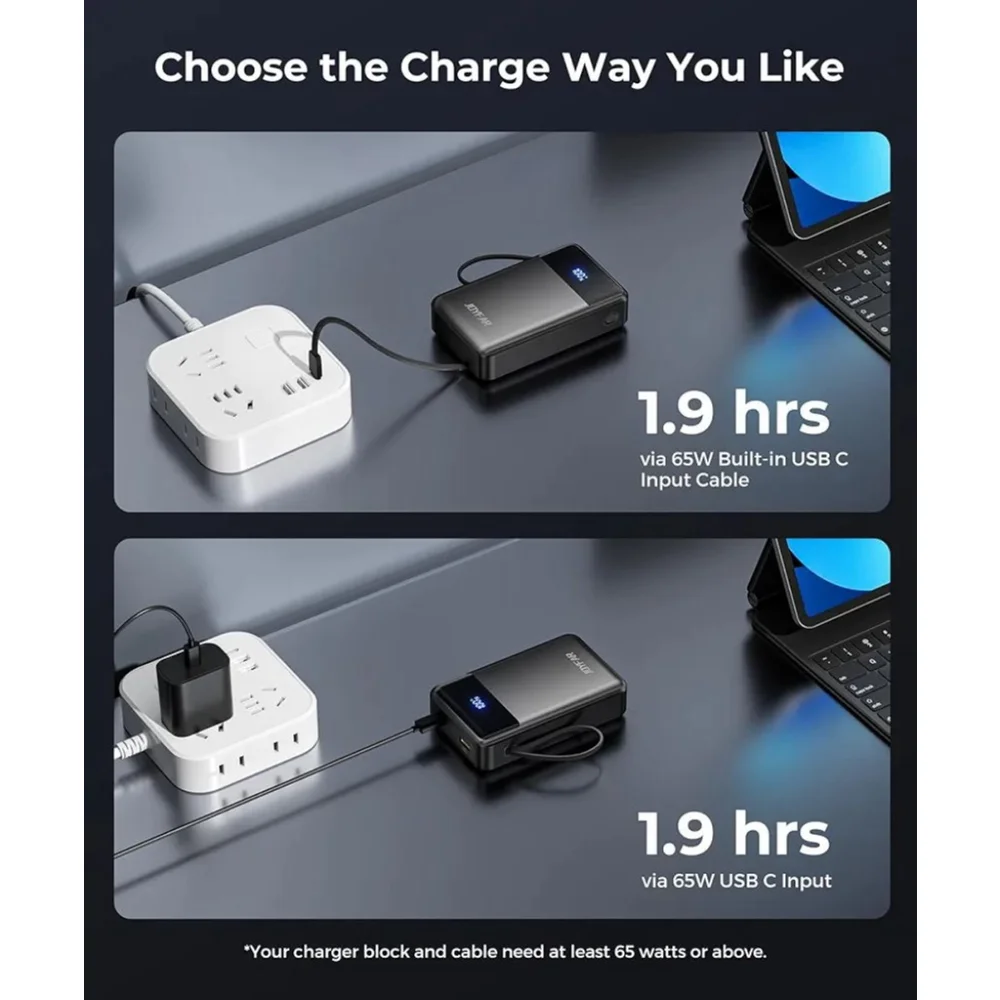 Portable Charger Power Bank 30000mAh 65W Laptop Travel Essentials Battery Pack - Picture 7 of 11